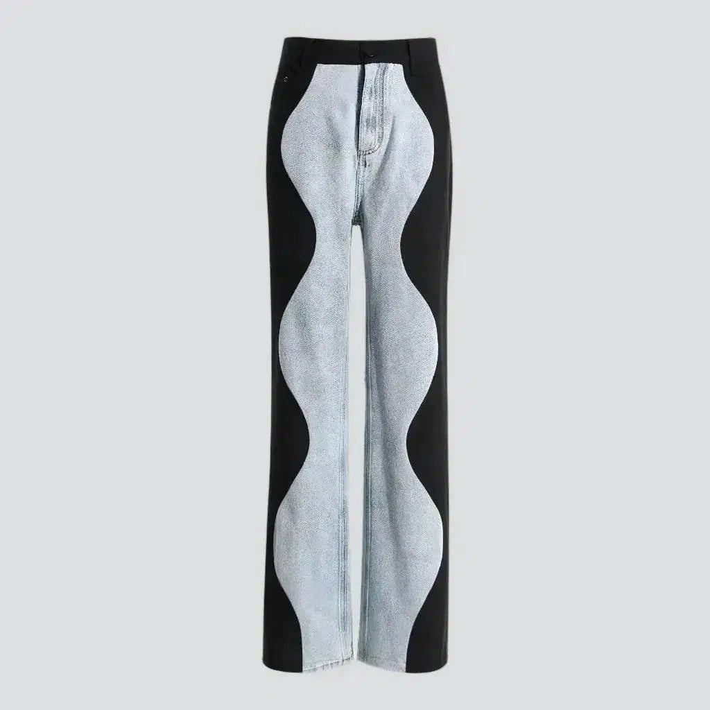 Wide-leg high-waist jeans
 for ladies