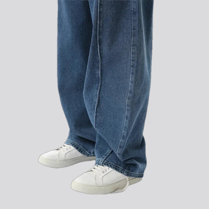 Mid rise sailor collar men's jeans