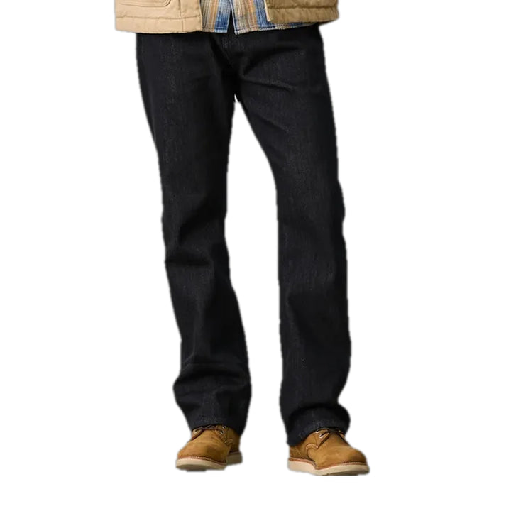 Mid-rise Thick Warm Men's Jeans - Black