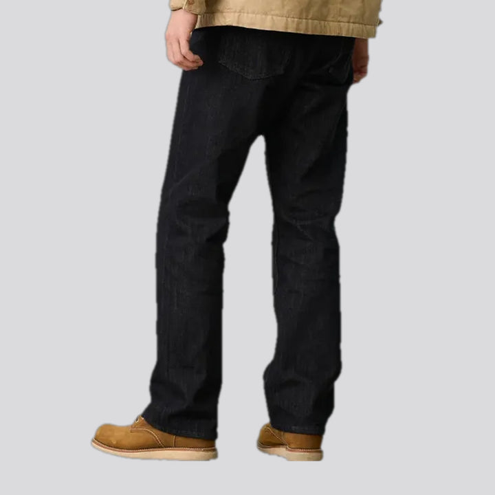 Mid-rise thick warm men's jeans