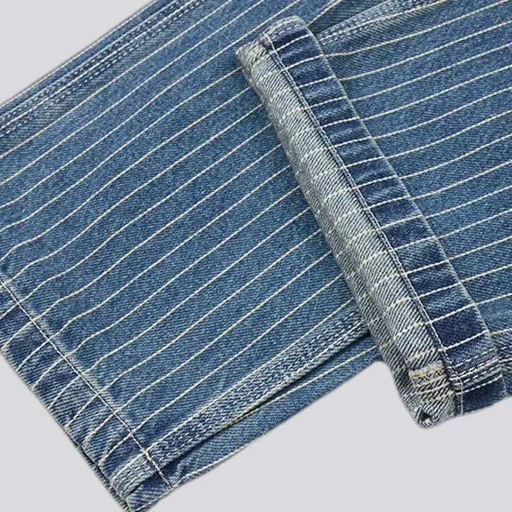 Casual midweight striped worker jeans for men