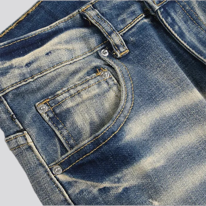 Faded wash skinny jeans for men