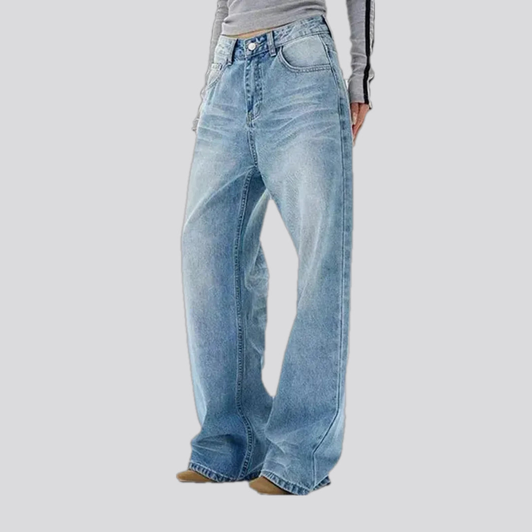 Abraded mid rise jeans for men