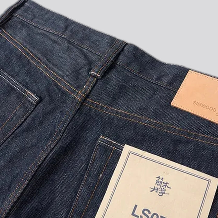 Dark midweight casual tapered men's jeans